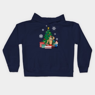 Magilla Gorilla And Mr Peebles Around The Christmas Tree Kids Hoodie